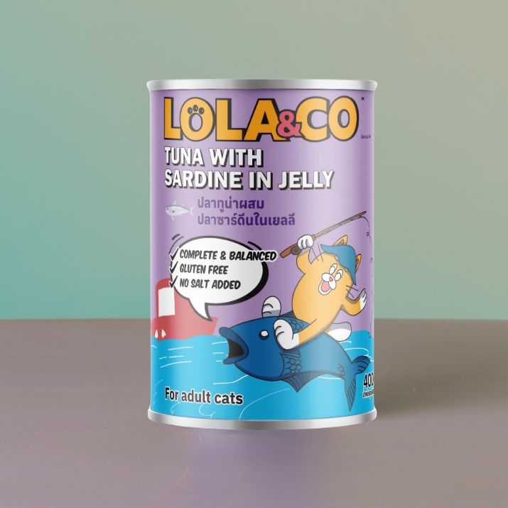 Lola & Co Tuna with Sardine in Jelly – A Delicious & Nutritious Meal for Your Cat (Pack of 2)